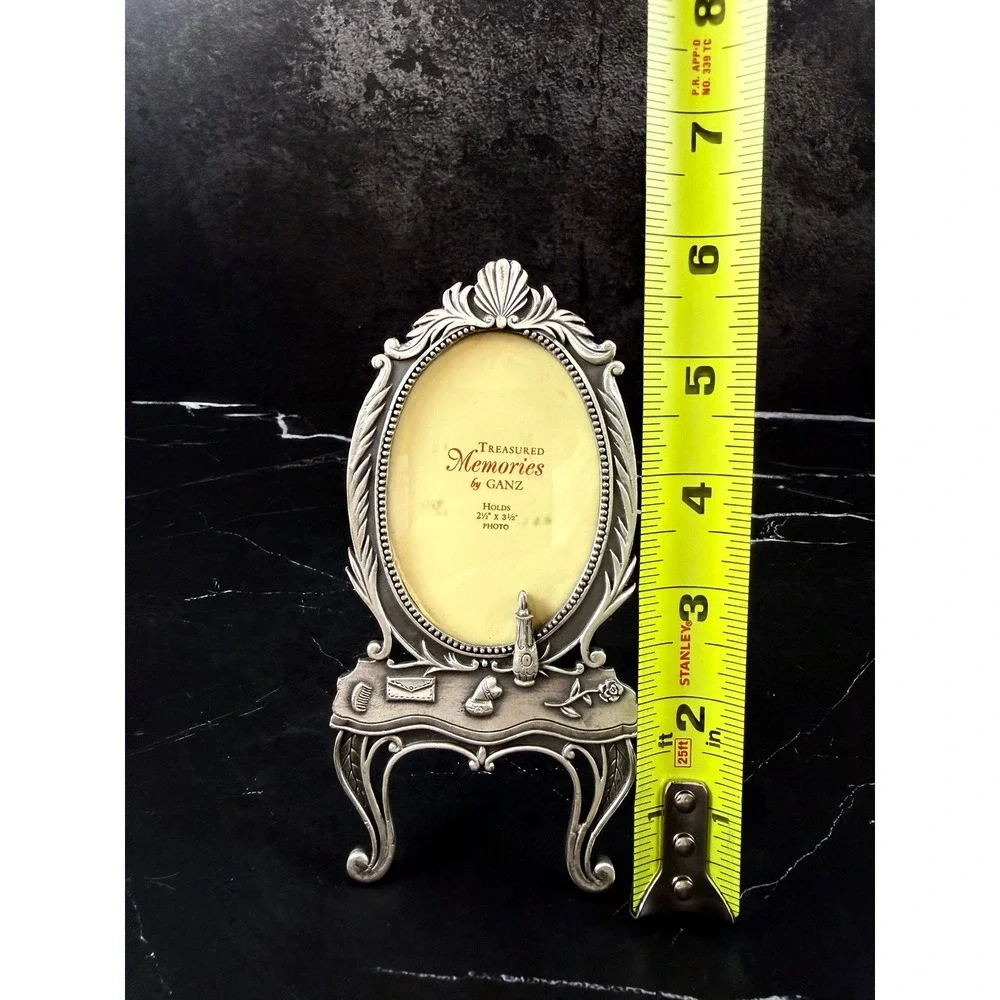 VTG Treasured Memories GANZ Dressing Table Pewter 2.5X3.5 Photo Frame